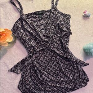 INC International Concepts Black & White Geometric Wrap